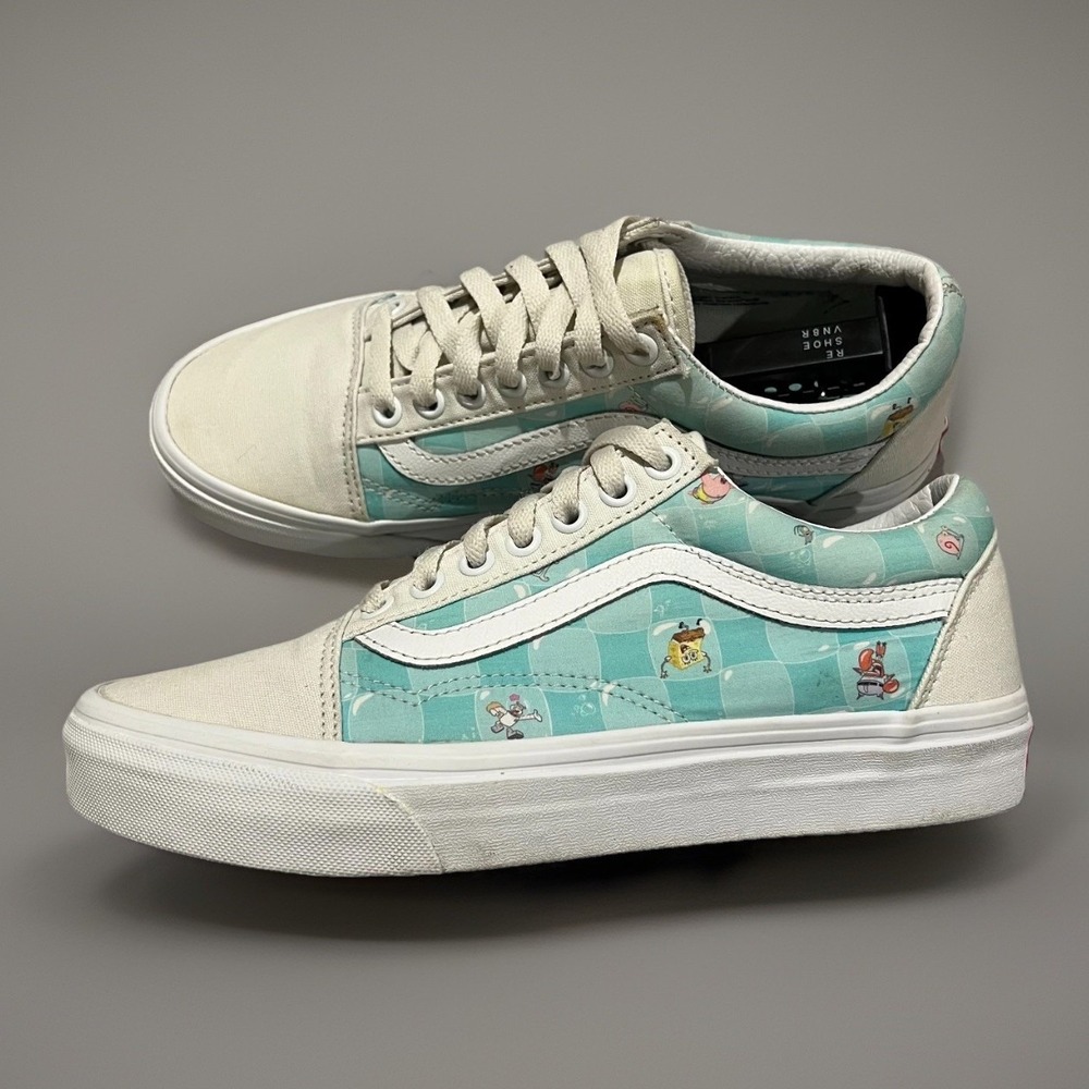 Vans SpongeBob SquarePants Old Skool Bikini Bottom Lace Up Sneakers Size 7M 8.5W